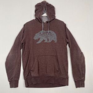 The‎ North Face Sweatshirt Hoodie Men's Size S Graphic Logo Pocket Brown Gray